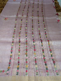 Pure Handloom Lenin Silk - Blue Chalk