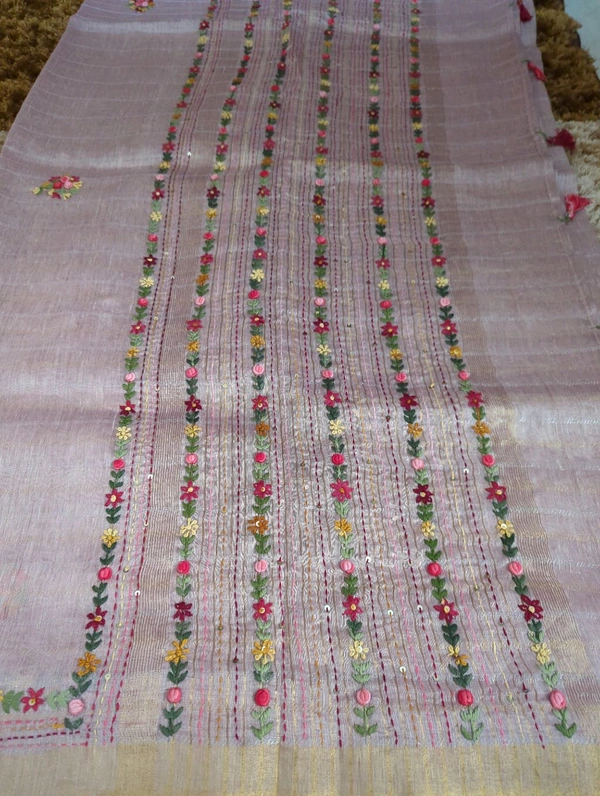 Pure Handloom Lenin Silk - Blue Chalk