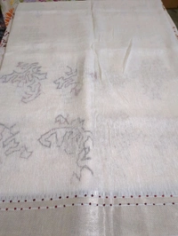 Pure Silk Lenin Designer  - White