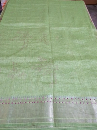 Pure Silk Lenin Designer  - Mint Green