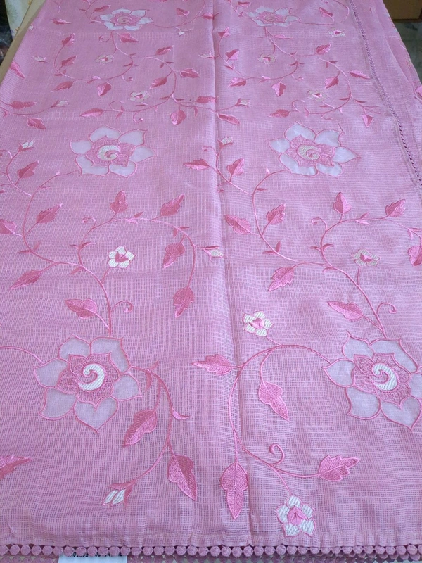 Pure Designer Kota - Pink Lace