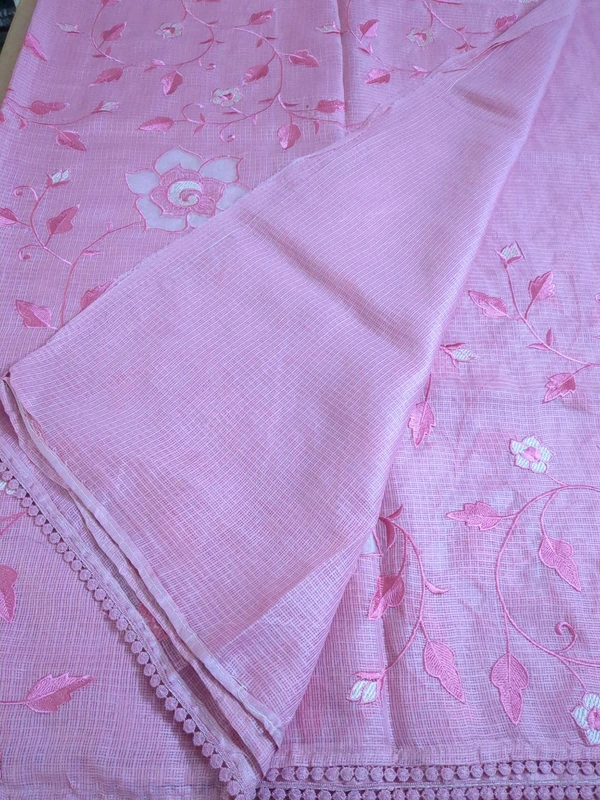 Pure Designer Kota - Pink Lace