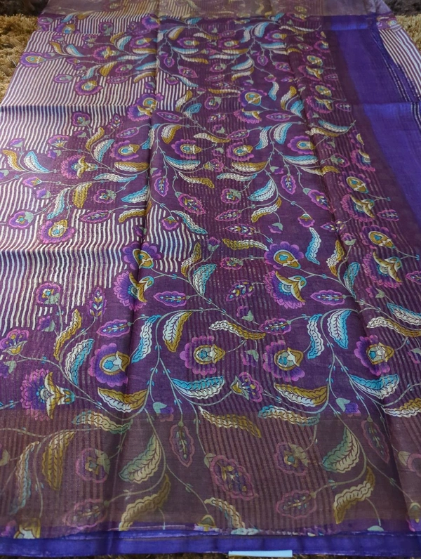 Pure Handloom Tusser Digital  - Fuchsia Pink