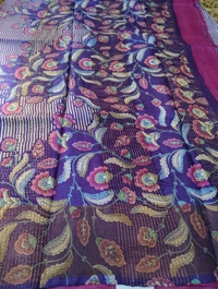 Pure Handloom Tusser Digital  - Electric Violet