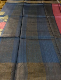 Pure Handloom Tusser Digital  - blue