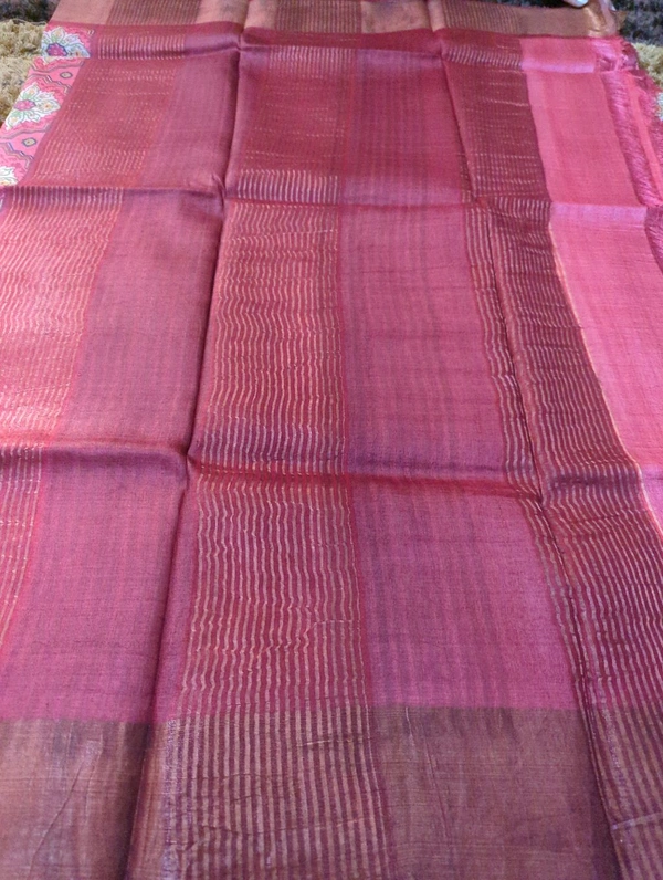 Pure Handloom Tusser Digital - Wild Watermelon