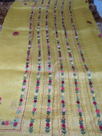 Pure Handloom Lenin Silk - Gold