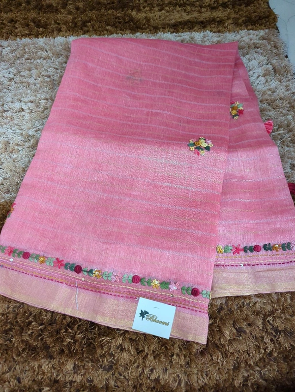 Pure Handloom Lenin Silk - Tickle Me Pink