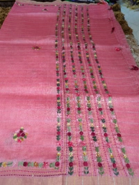 Pure Handloom Lenin Silk - Tickle Me Pink