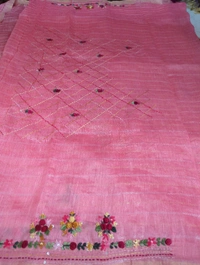 Pure Handloom Lenin Silk - Tickle Me Pink