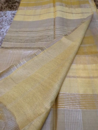 Pure Handloom Tusser Kora - Gold
