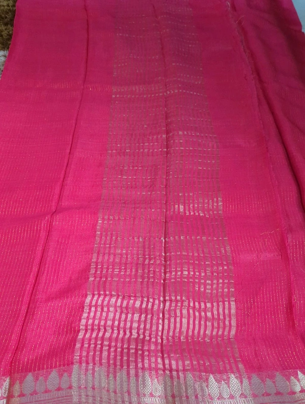 Pure Chinnon With Bandhej Blouse - Wild Watermelon