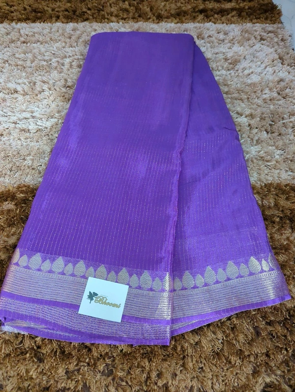 Pure Chinnon With Bandhej Blouse - Electric Violet