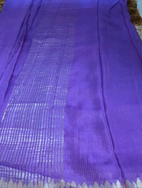 Pure Chinnon With Bandhej Blouse - Electric Violet