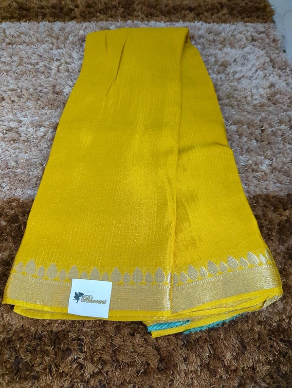 Pure Chinnon With Bandhej Blouse - Gold