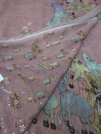 Pure Georgette Mirror Work - Pink