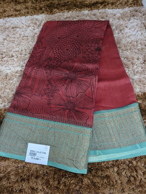 Pure Chanderi Digital  - Black 2