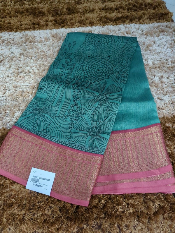 Pure Chanderi Digital  - Black 4
