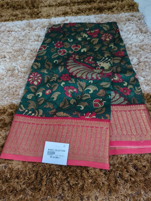 Pure Chanderi Digital  - Black 7