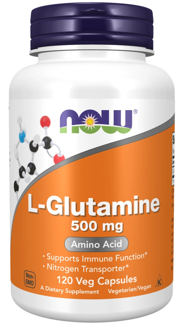 Now L-Glutamine 500 mg 120 Veg Capsules