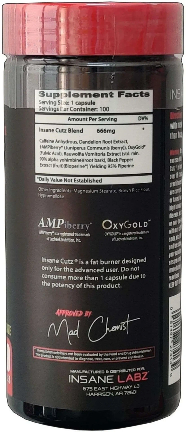Insane Labz Insane Cutz - 100 Capsules