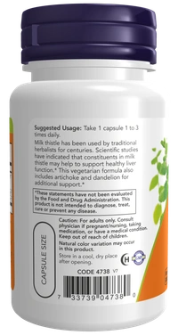 Now Double Strength Milk Thistle Extract 300 mg - 50 Veg Capsules