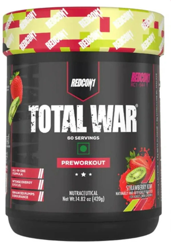 Redcon1 Total War Pre Work Out - 60 servings, Strawberry Kiwi