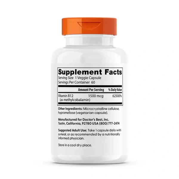 Doctor's Best Fully Active B12, 1,500 mcg - 60 Veggie Caps