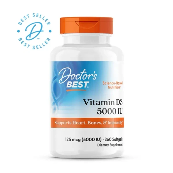 Doctor's Best Vitamin D3, 125 mcg (5,000 IU) - 360 Softgels