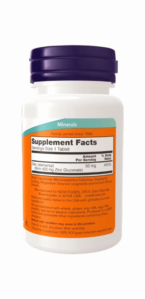 Now Zinc 50 mg - 250 Tablets