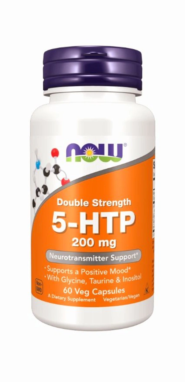 Now 5-HTP, Double Strength 200 mg Veg Capsules - 60