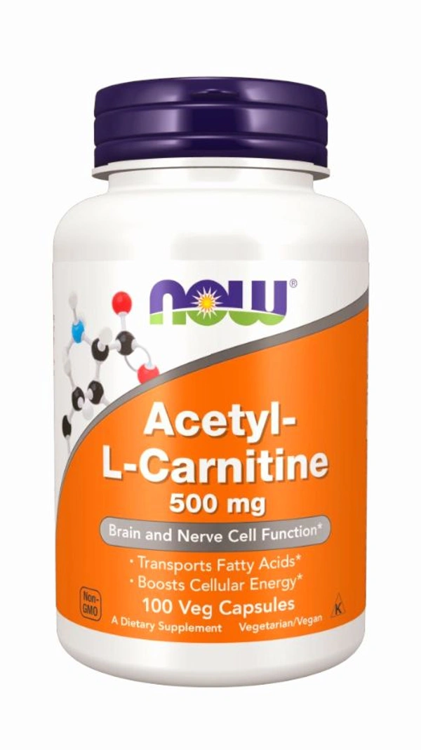 Now Acetyl-L-Carnitine 500 mg - 100 Veg Capsules