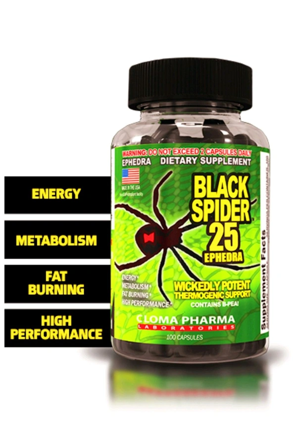 Cloma Pharma Black Spider Fat Burner, - 100 capsules