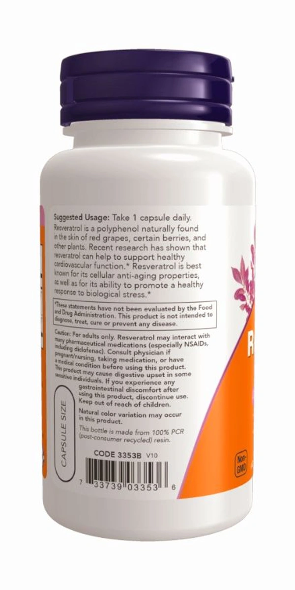 Now Resveratrol 200 mg - 60 Veg Capsules