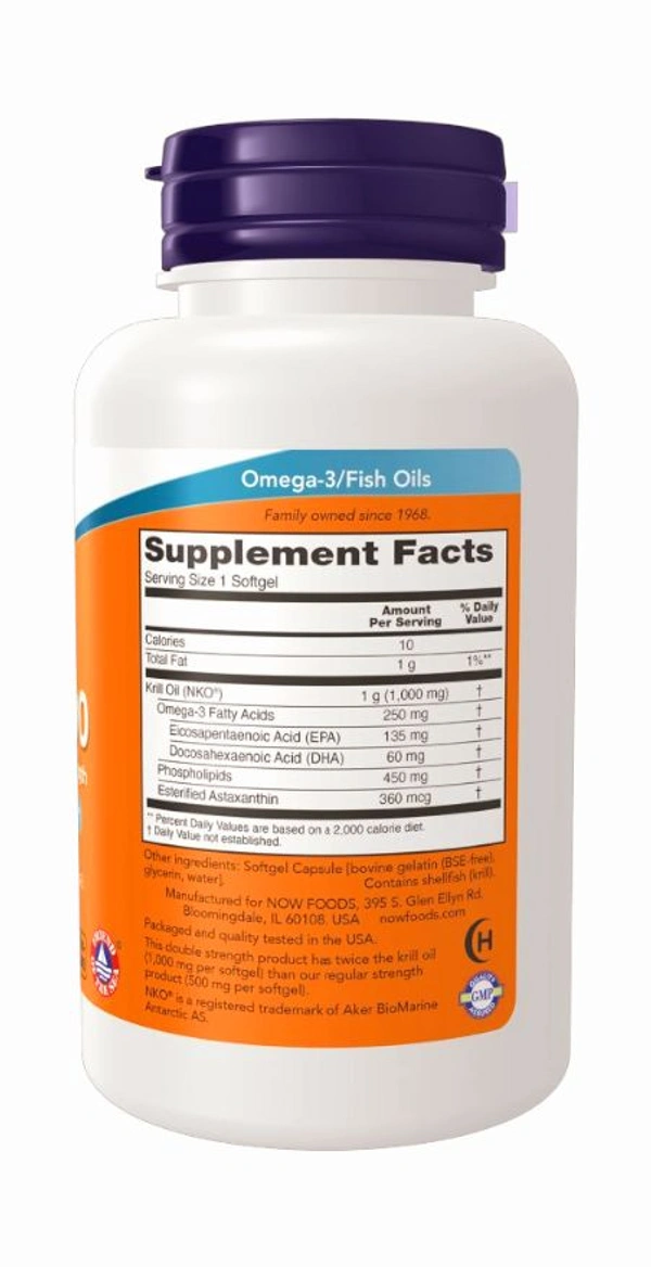 Now Krill 1000, Double Strength 1000 mg - 60 Softgels