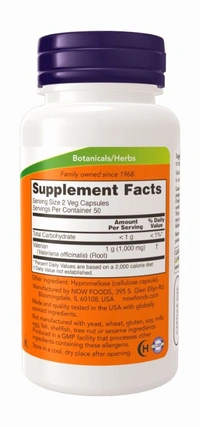 Now Valerian Root 500 mg - 250 Veg Capsules