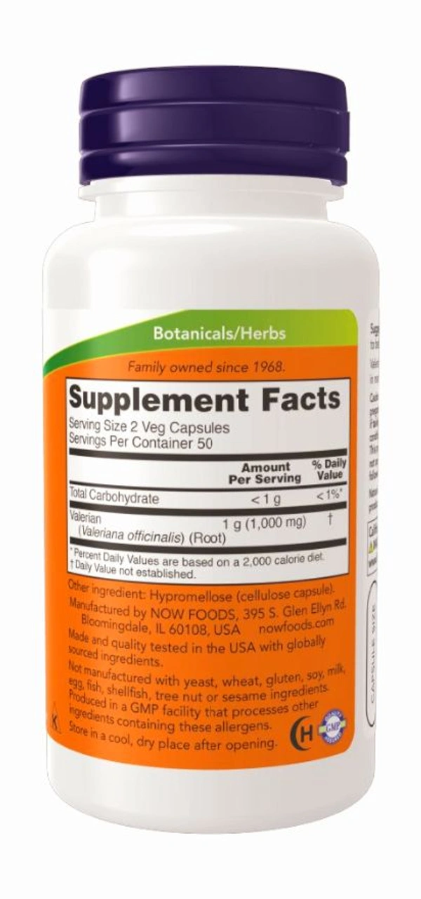 Now Valerian Root 500 mg - 250 Veg Capsules