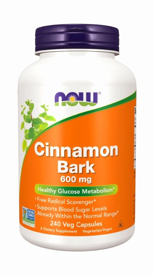 Now Cinnamon Bark 600 mg - 240 Veg Capsules