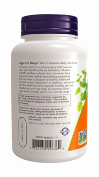 Now Cinnamon Bark 600 mg - 240 Veg Capsules