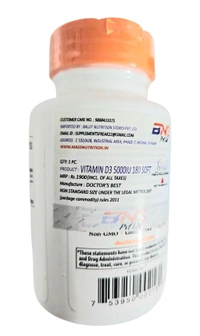 Doctor's Best Vitamin D3, 125 mcg (5,000 IU) - 180 Softgels