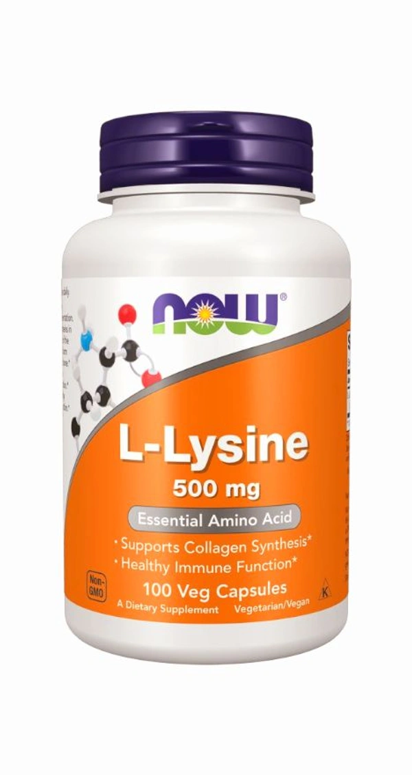 Now L-Lysine 500 mg - 100 Veg Capsules