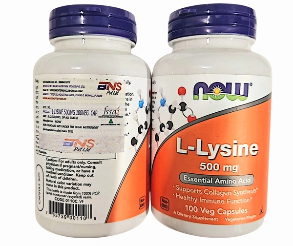 Now L-Lysine 500 mg - 100 Veg Capsules
