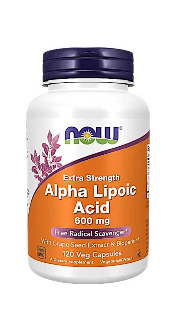 Now Alpha Lipoic Acid, Extra Strength 600 mg - 120 Veg Capsules