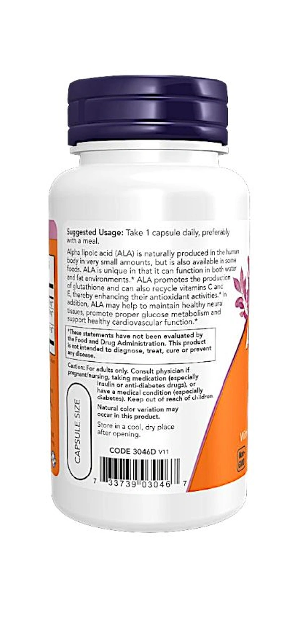 Now Alpha Lipoic Acid, Extra Strength 600 mg - 120 Veg Capsules