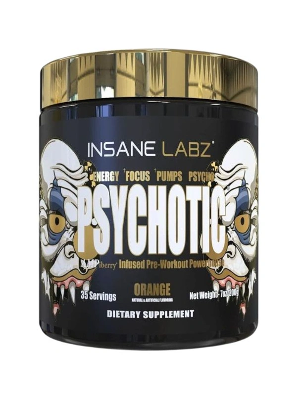 Insane Labz Psychotic Gold Pre Workout 35 Servings - 200g, Orange