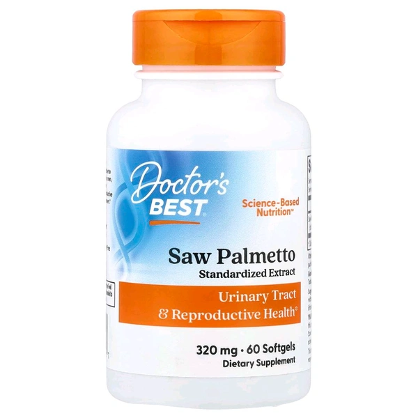 Doctor's Best,Saw Palmetto, Standardized Extract, 320 mg, - 60 Softgels