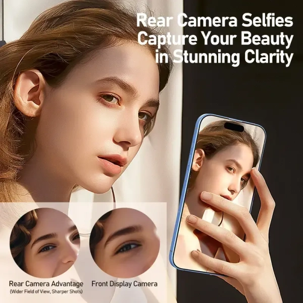 Wireless Magnetic Mount Vlog Selfie Monitor Screen Rear Camera for Selfie Vlog Live Stream for iPhone Android Phone