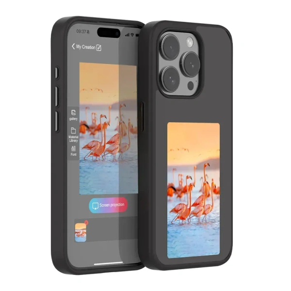 Cheap Custom Smart Nfc Color E-ink Mobile Phone case for iphone 15 14 13 Pro Max Creative Phone Back Projection Diy Phone Case - i phone 15 pro max