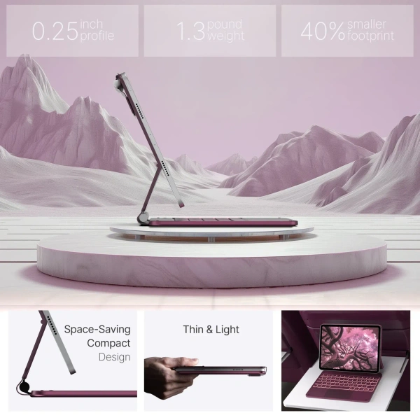 Easy Set up the Laptop-like Keyboard case Cover for 10th-generation iPad Models 11-Color Backlight Keyboard with Shortcuts - Violet Eggplant