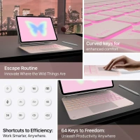 Easy Set up the Laptop-like Keyboard case Cover for 10th-generation iPad Models 11-Color Backlight Keyboard with Shortcuts - White